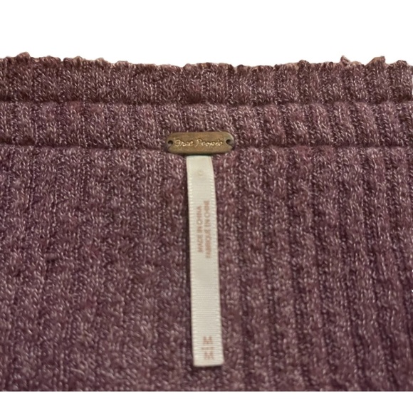 Free People We The Free Top Purple Coraline OversizedV-neck Boho Pullover M Cozy - Picture 2 of 6
